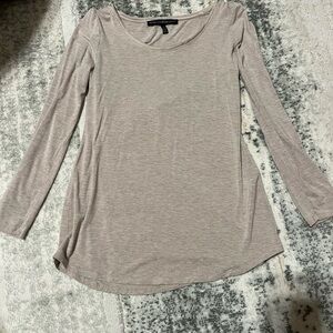 White House Black Market Light Gray Long Sleeve Top